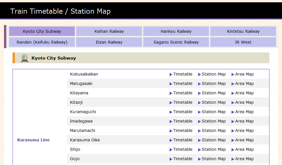 Station search page